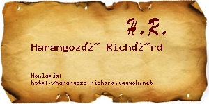 Harangozó Richárd névjegykártya